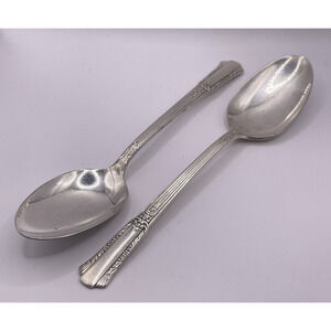 Wm Rogers TREASURE Silverplate 7 1/2" 7.5 Lot (2) Soup Spoon Silverware Overlaid